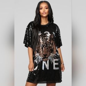 SOLD OUT Sequin Tiger shirt dress